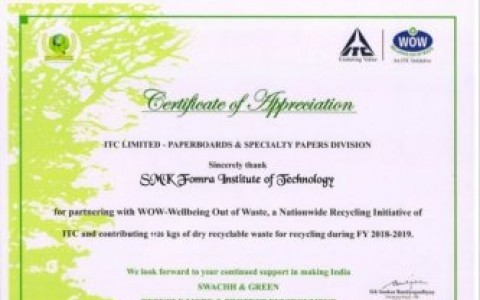 certificate of appreciation for paper waste recycling